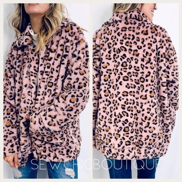 Softest Pink Leopard 🐆 Printed Furry Jacket Ever - Picture 5 of 8